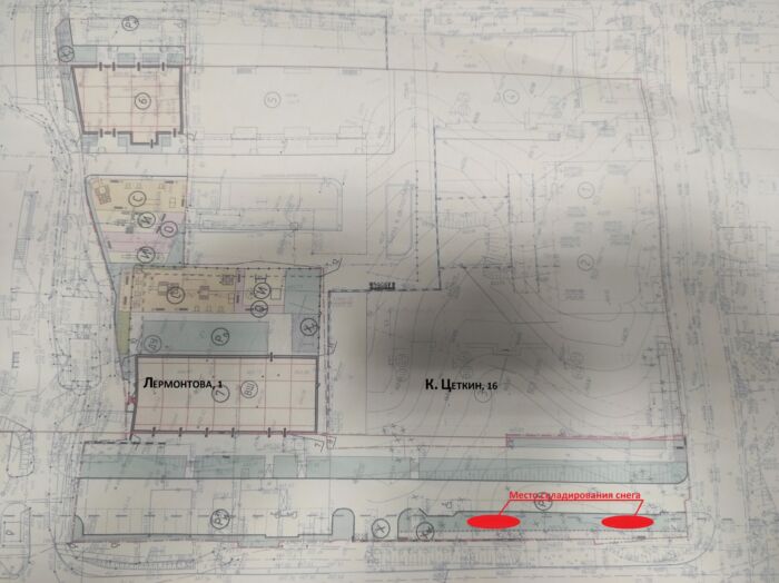 Схема расположения участка с обозначением складированного снега